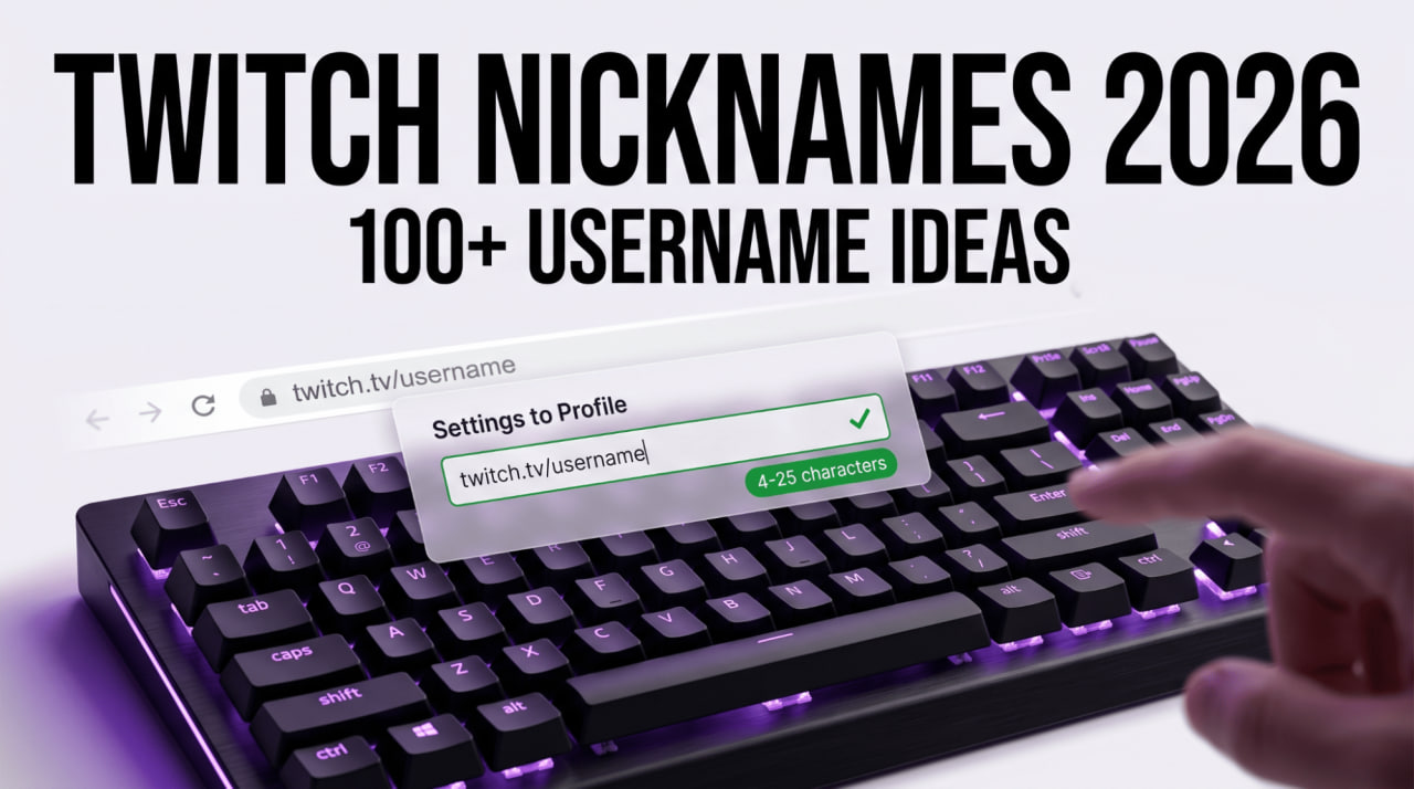 Twitch Nicknames 2026: Name Generator, 100+ Ideas & Twitch Rules